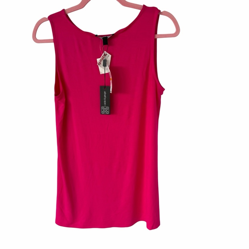 Cable & Gauge Pink Sleeveless Blouse Womens M Medium Stretch Top NWT